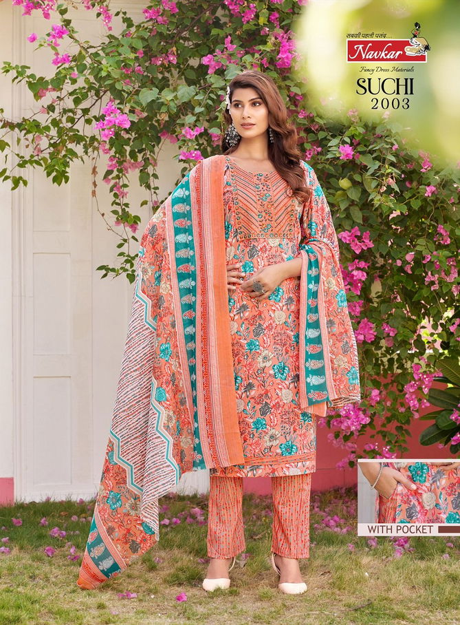 Suchi Vol 2 By Navkar Embroidery Cambric Cotton Printed Kurti With Bottom Dupatta Wholesale Online